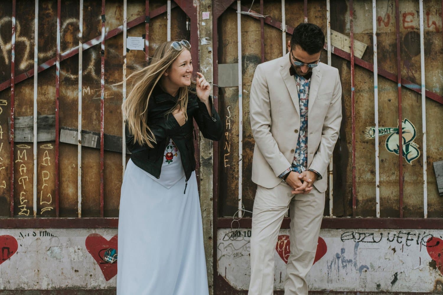 Elopement couple walking