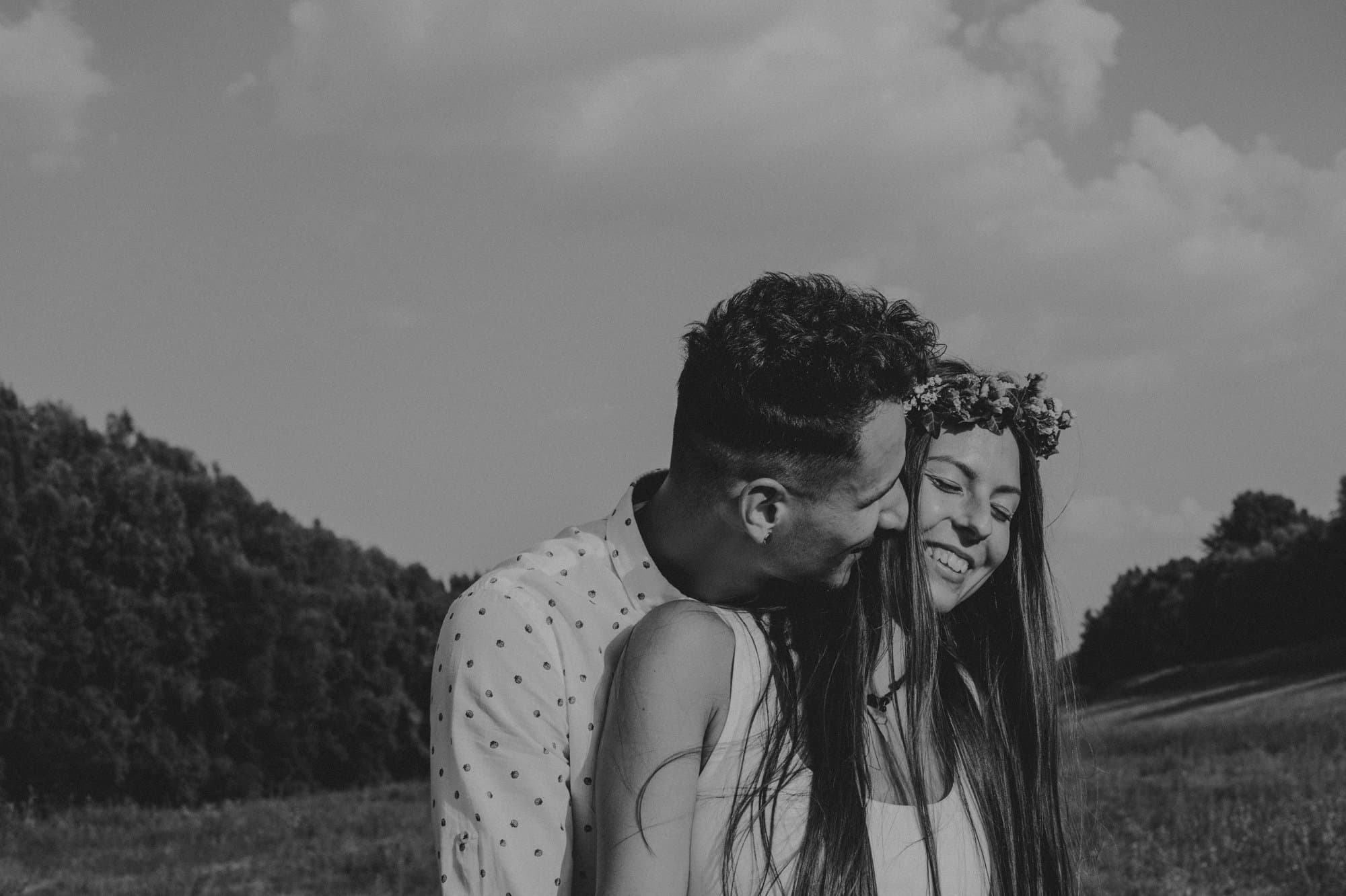 Romantic engagement portrait