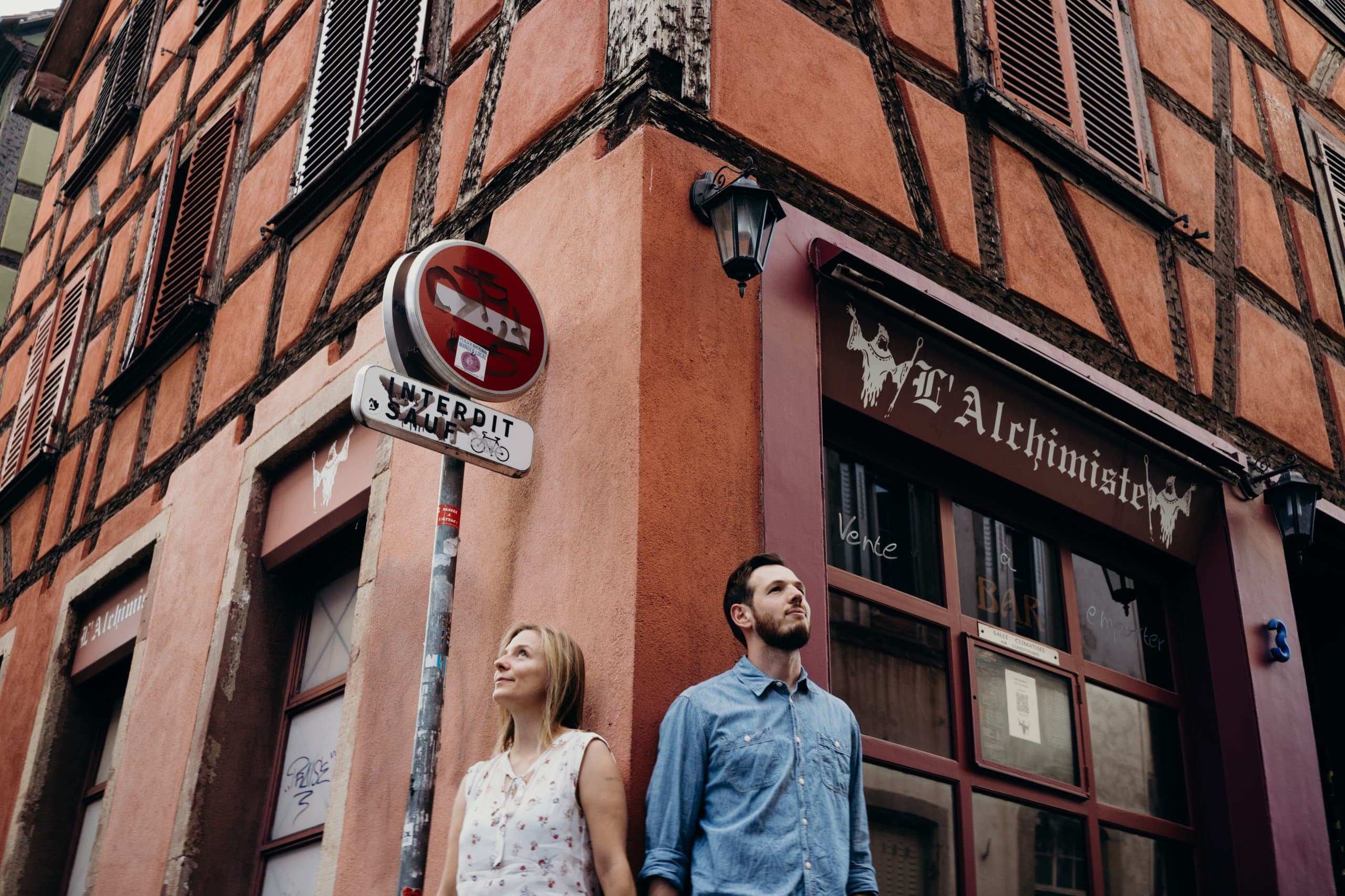 Couple laughing Strasbourg